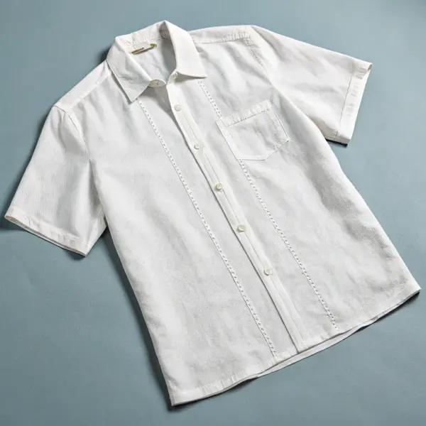 Linen Blend Button-Down Shirt